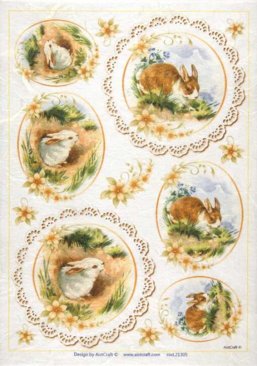 Hârtie de orez - Easter Rabbit - A4 1