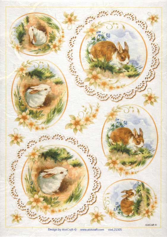 Hârtie de orez - Easter Rabbit - A4 1 Hârtie de orez - Easter Rabbit - A4