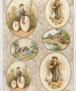 Hârtie de orez - Rustic Easter - A4