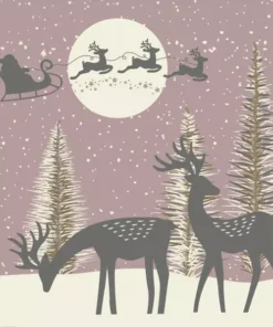 Șervețel - Reindeers and Santa Cut-Outs - 33x33 cm