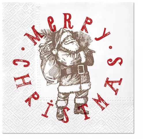 Șervețel - Santas Stamp - 33x33 cm 1 Șervețel - Santas Stamp - 33x33 cm