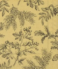 Șervețel - Silents Plants gold black - 33x33 cm