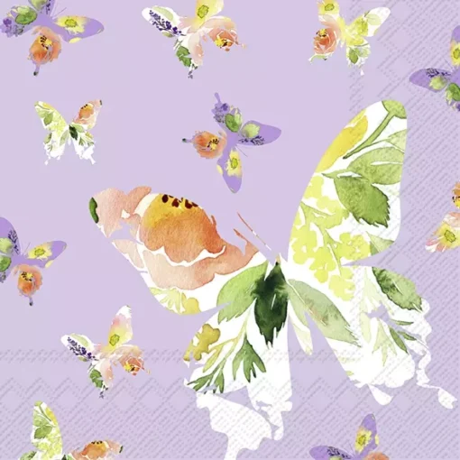 Șervețel – Papillon Lilac – 33×33 cm 1