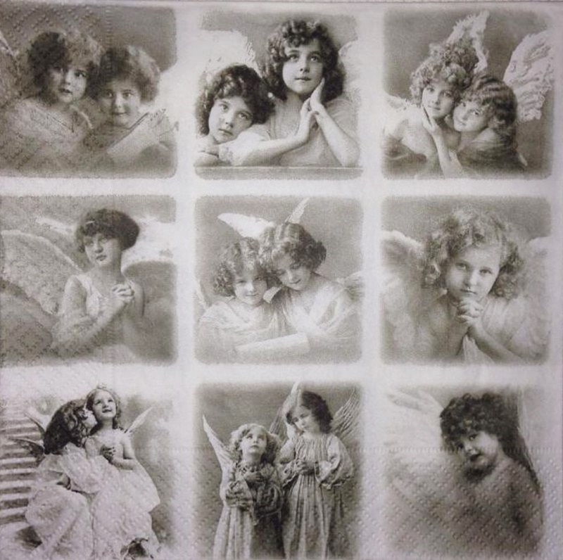 Șervețel - Vintage Angels - 33x33 cm 1 Șervețel - Vintage Angels - 33x33 cm