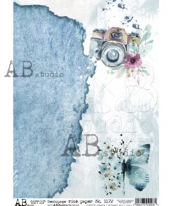 Hârtie de orez - Blue Camera - A4