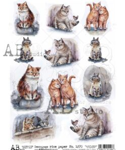 Hârtie de orez - Cats - A4