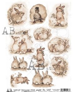 Hârtie de orez - Cute Bunnies 2 - A4