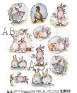 Hârtie de orez - Cute Bunnies - A4
