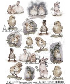 Hârtie de orez - Cute Chickens 2 - A4