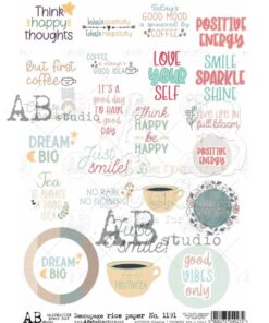 Hârtie de orez - Positive Messages - A4