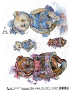 Hârtie de orez - Vintage Teddy - A4