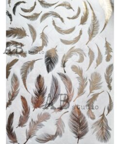 Hârtie de orez aurită – Gold Feathers – A4
