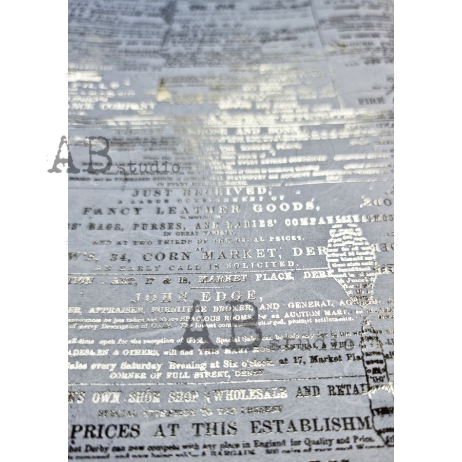 Hârtie de orez aurită – Gold Newspaper – A4 2 Hârtie de orez aurită – Gold Newspaper – A4 - imagine 2