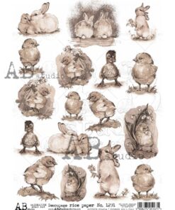 Hârtie de orez – Cute Chickens 3 – A4