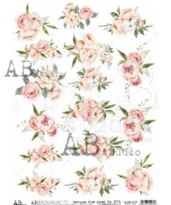 Hârtie de orez – Rose Bouquets - A3
