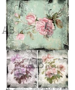 Hârtie de orez – Vintage Bouquets 2 - A3