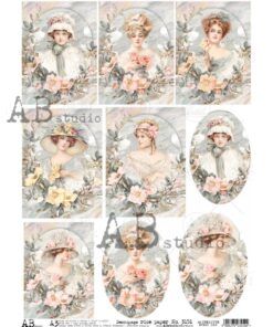 Hârtie de orez – Women & Flowers - A3