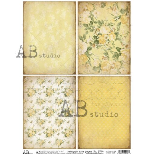 Hârtie de orez – Yellow Wallpapers - A3 1