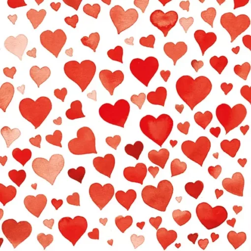 Șervețel - Colourful Hearts Red - 33x33 cm 1