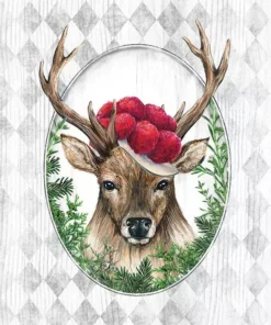 Șervețel - Deer In Frame -33x33 cm
