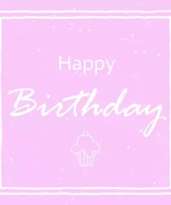 Șervețel - Happy Birthday Muffin rosé - 33x33 cm