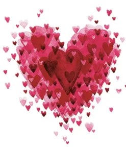 Șervețel - Heart of Hearts Red - 33x33 cm