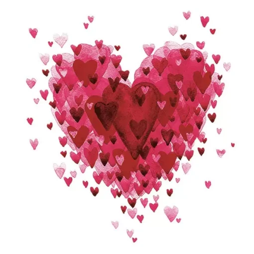 Șervețel - Heart of Hearts Red - 33x33 cm 1
