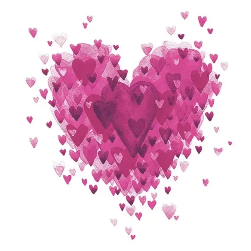 Șervețel - Heart of Hearts Rose - 33x33 cm 1