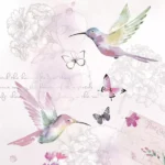Șervețel - Pale Hummingbirds - 33x33 cm