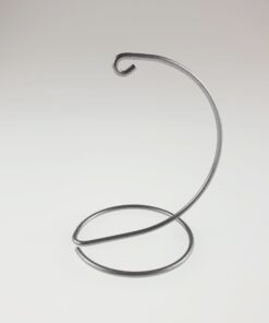 Suport metalic decorativ argintiu - glob - h12,5 cm