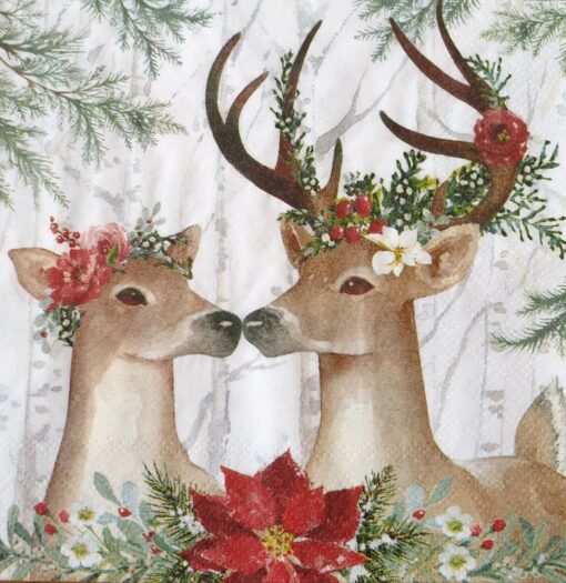Șervețel - Deers Love - 33x33 cm 1