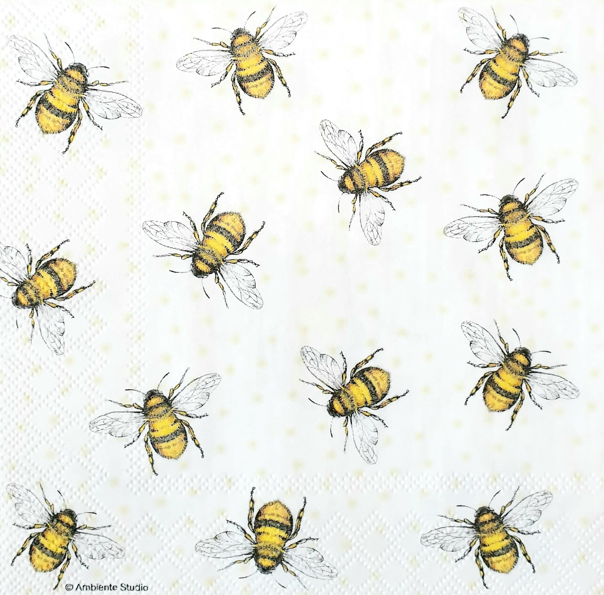 Șervețel - Flying Bees - 33x33 cm 2 Șervețel - Flying Bees - 33x33 cm - imagine 2