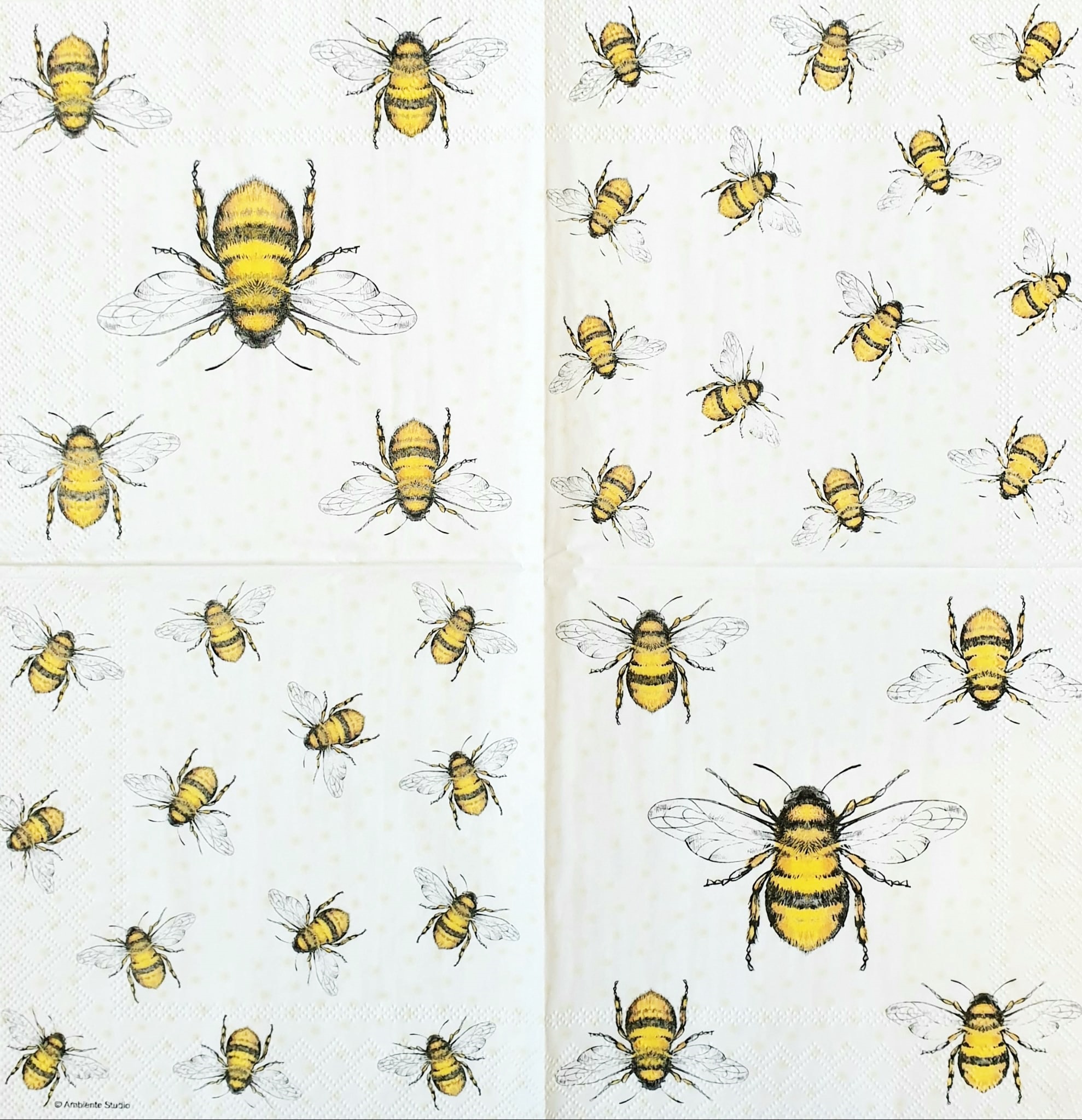 Șervețel - Flying Bees - 33x33 cm 3 Șervețel - Flying Bees - 33x33 cm - imagine 3
