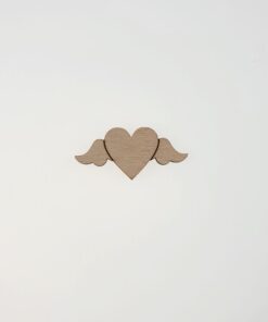 Decorațiune - Heart with Wings - 6x2,8 cm