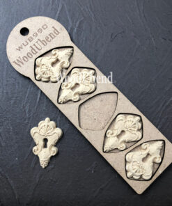 Elemente decorative - 5 piese - WoodUbend - 4.5x4cm
