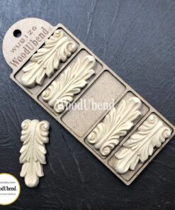 Elemente decorative - 5 piese - WoodUbend - 7x3cm