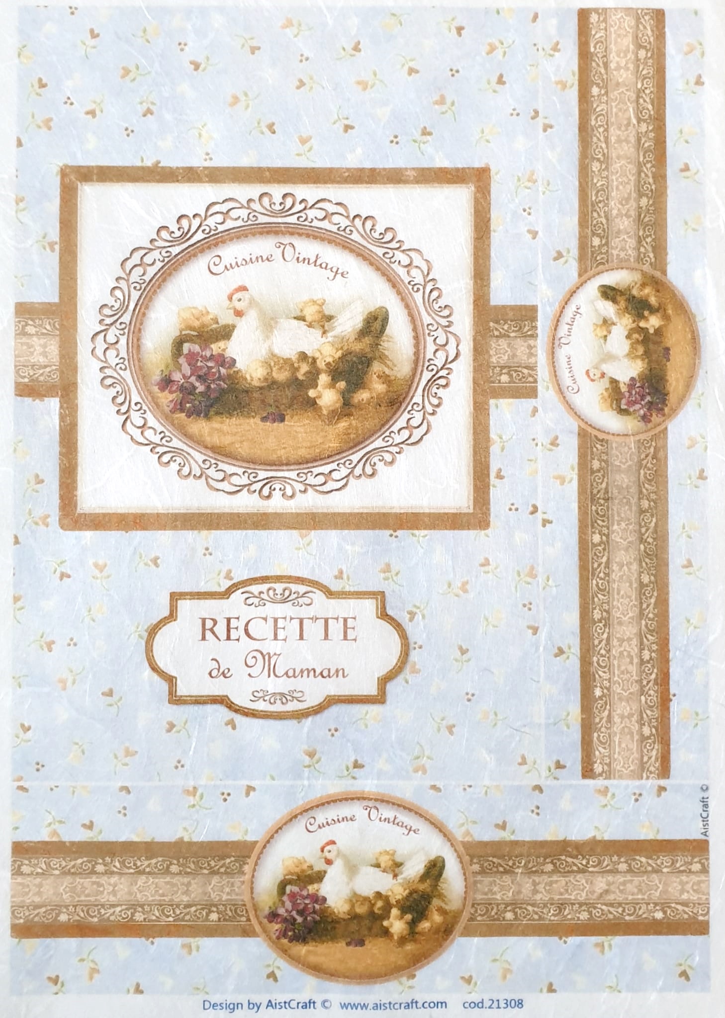 Hârtie de orez - Cuisine Vintage - A4 1 Hârtie de orez - Cuisine Vintage - A4
