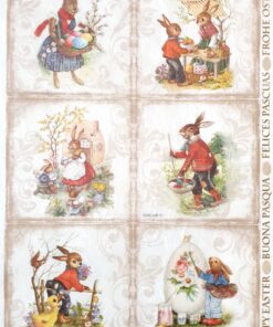 Hârtie de orez - Easter Rabbits - A4