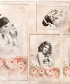 Hârtie de orez - Girls with Cats - A4