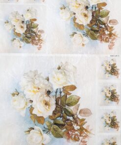 Hârtie de orez - White Roses - A4