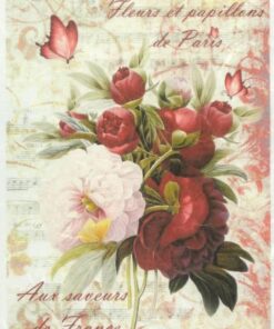 Hârtie de orez – Fleurs et Papillons - A4