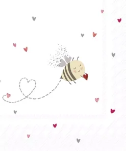 Șervețel - Bee my Valentine - 33x33 cm