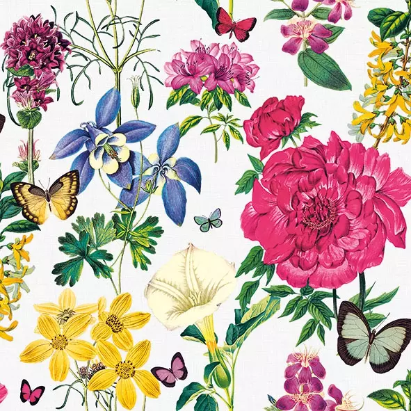 Șervețel - Botanical Florals White - 33x33 cm 1 Șervețel - Botanical Florals White - 33x33 cm