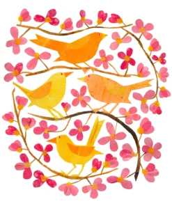 Șervețel - Cherry Blossoms and Birds - 33x33 cm