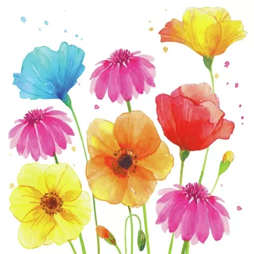Șervețel - Colourful Summer Flowers - 33x33 cm 1