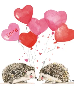 Șervețel - Hedgehogs in Love - 33x33 cm