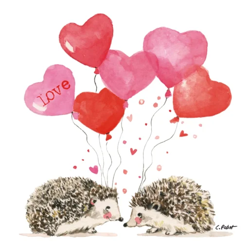 Șervețel - Hedgehogs in Love - 33x33 cm 1