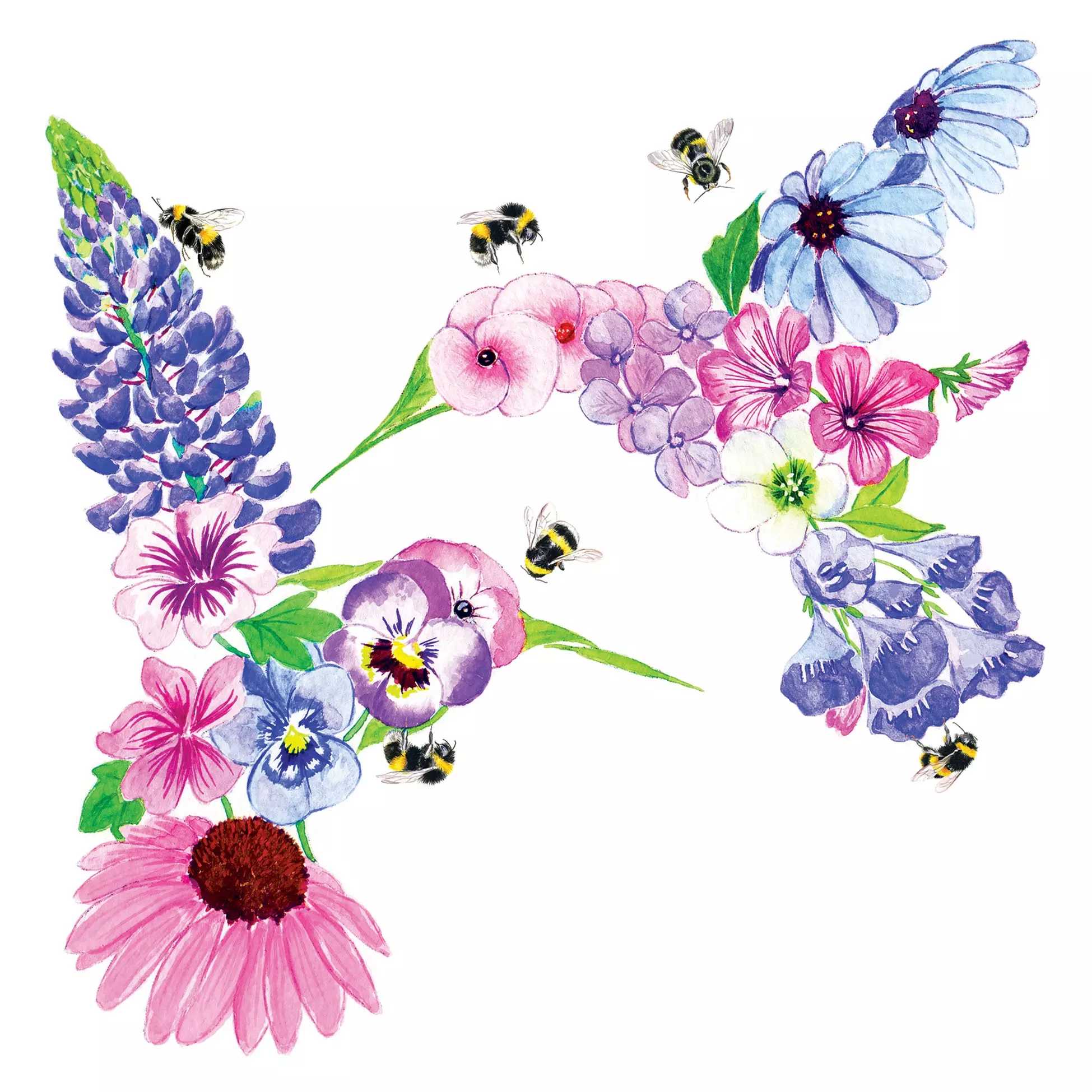 Șervețel - Hummingbird Fleurettes - 33x33 cm 1 Șervețel - Hummingbird Fleurettes - 33x33 cm