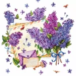 Șervețel - Lettre de Printemps - 33x33 cm