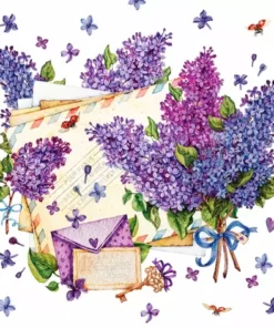 Șervețel - Lettre de Printemps - 33x33 cm